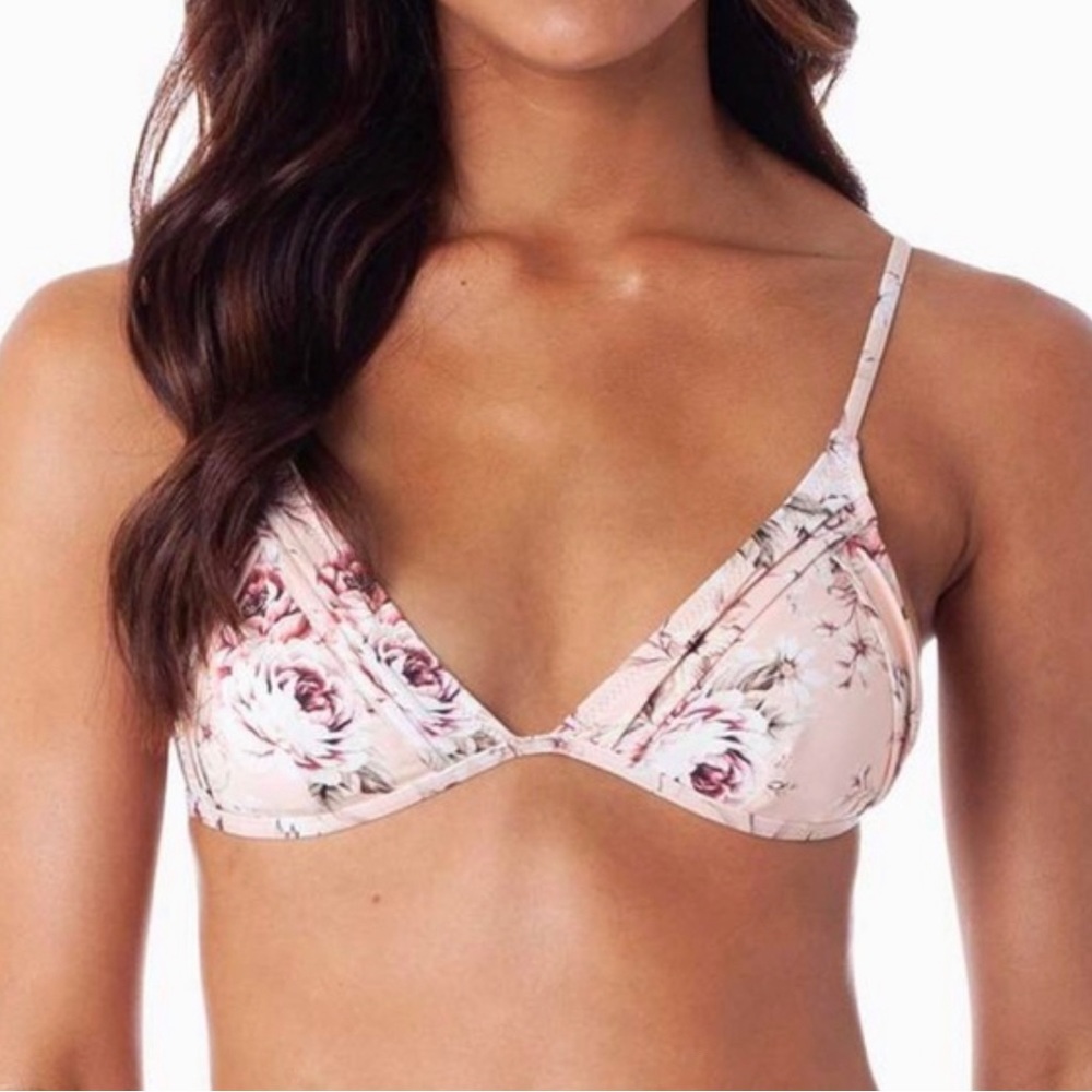 RHYTHM. Pink Rose Petal Bikini Top